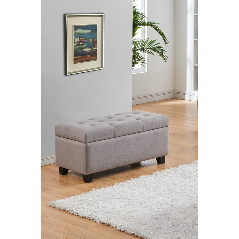 Banc de rangement rembourré Defazio, Gris