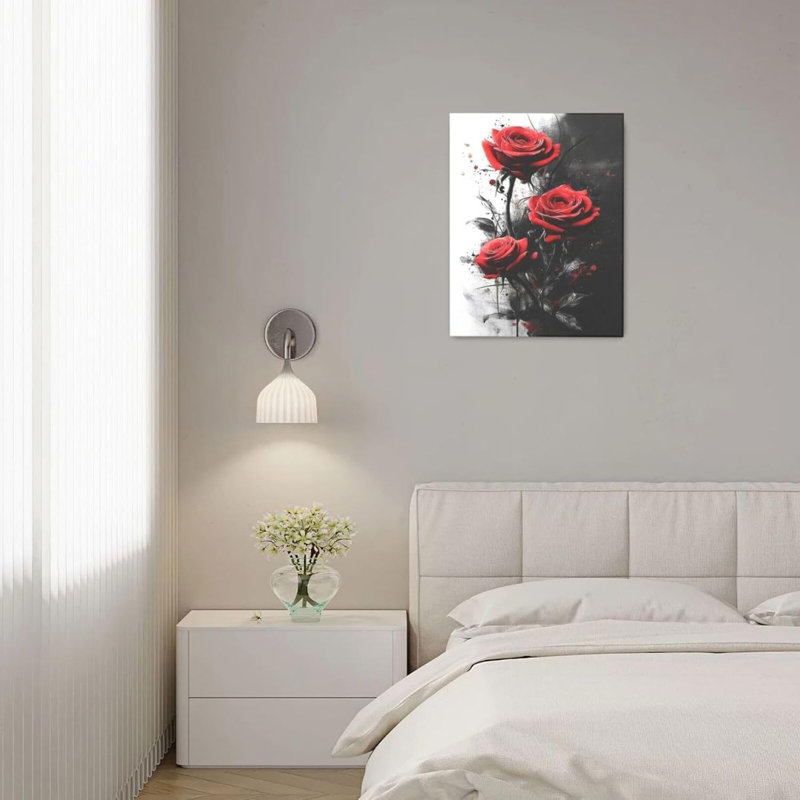 Art mural en toile rouge 16 "x 20"