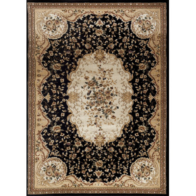 Tapis persan oriental brun / noir