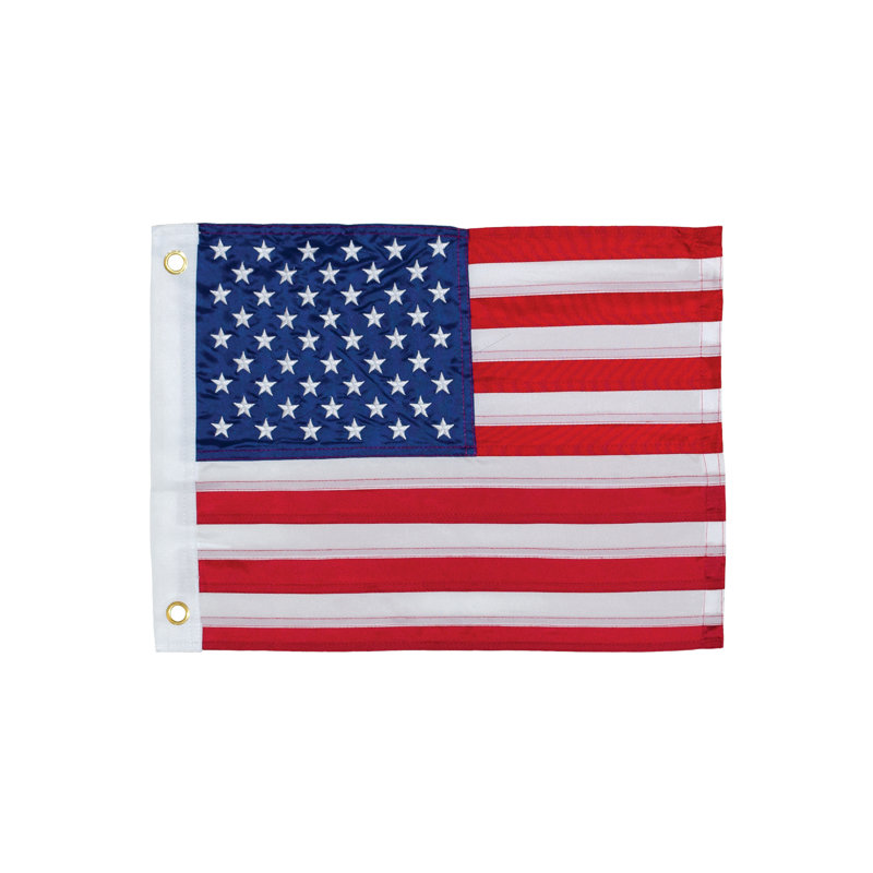 Drapeau américain brodé avec œillets 12 x 18
