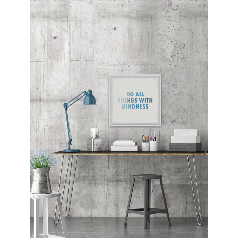 «Do All Things with Kindness», reproduction d'art textuel sur papier encadré, H 12 po x l 12 po x P 1,5 po