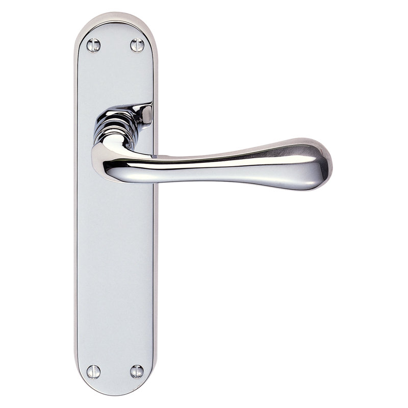 Astro Latch Door Handle, Polished Chrome