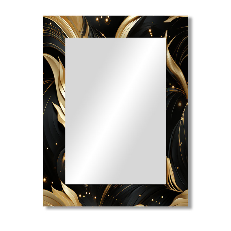 Miroir en marbre doré et noir Decarter Midnight Charm, 40 po x 30 po