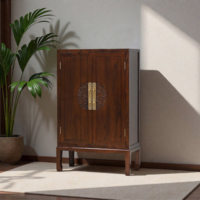 Armoire de rangement à chaussures sculptée de style chinois