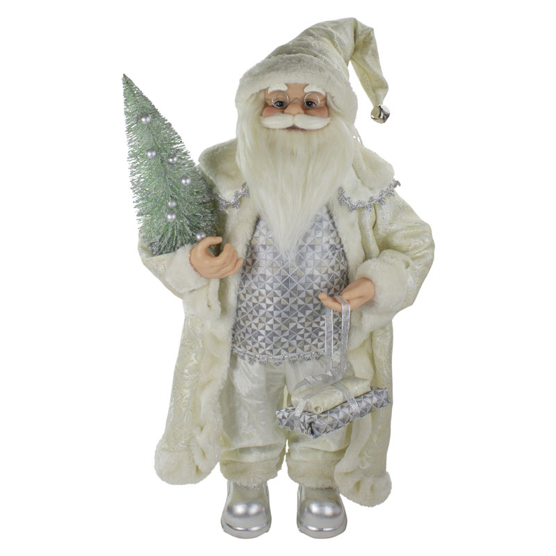 Figurine de père Noël debout 2 'portant un pin vert