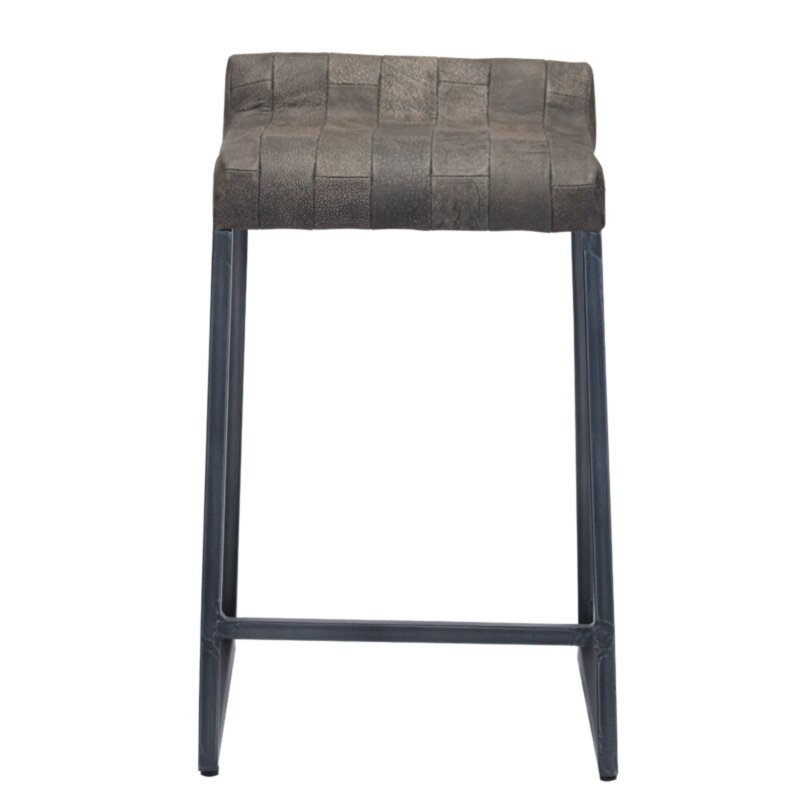 Upholstered Counter Stool with Metal Frame