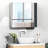 kleankin Medicine Cabinet, Bathroom Mirror Cabinet with Doors and Shelf-1816419601