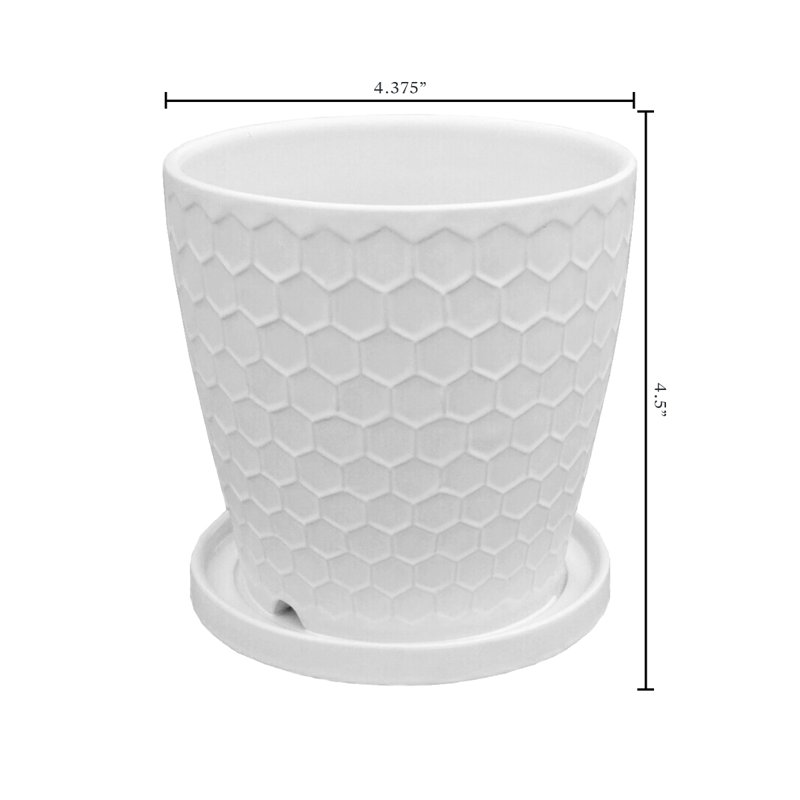 Kamelya Ceramic Pot Planter, 4.5" H x 4.5" W x 4.5" D