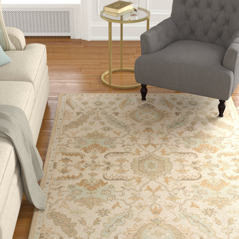 Tapis oriental multicolore en laine touffeté à la main Arden, Rectangle 4 pi x 6 pi