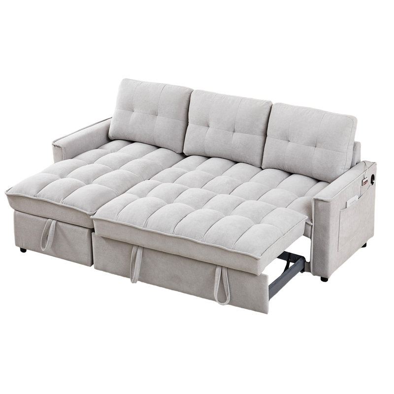Chenille grise inclinable, ports de charge, canapé modulaire en L avec tissu de rangement et rangement, poche latérale