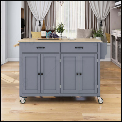 Chariot pour îlot de cuisine polyvalent avec plusieurs options de rangement et mobilité
