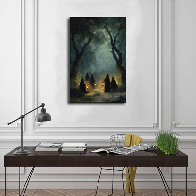 Halloween sorcières d'Halloween, Salem sorcière Coven, affiche sur toile gothique, impression sur toile pour salon, décoration de chambre à coucher, cadre 16 x 24 pouces