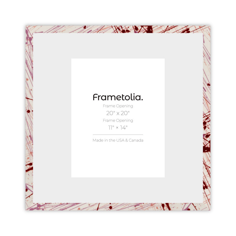 Cadre mural étroit Metro Fade Splash, Blanc / Rose, 20 po x 20 po, 11 po x 14 po
