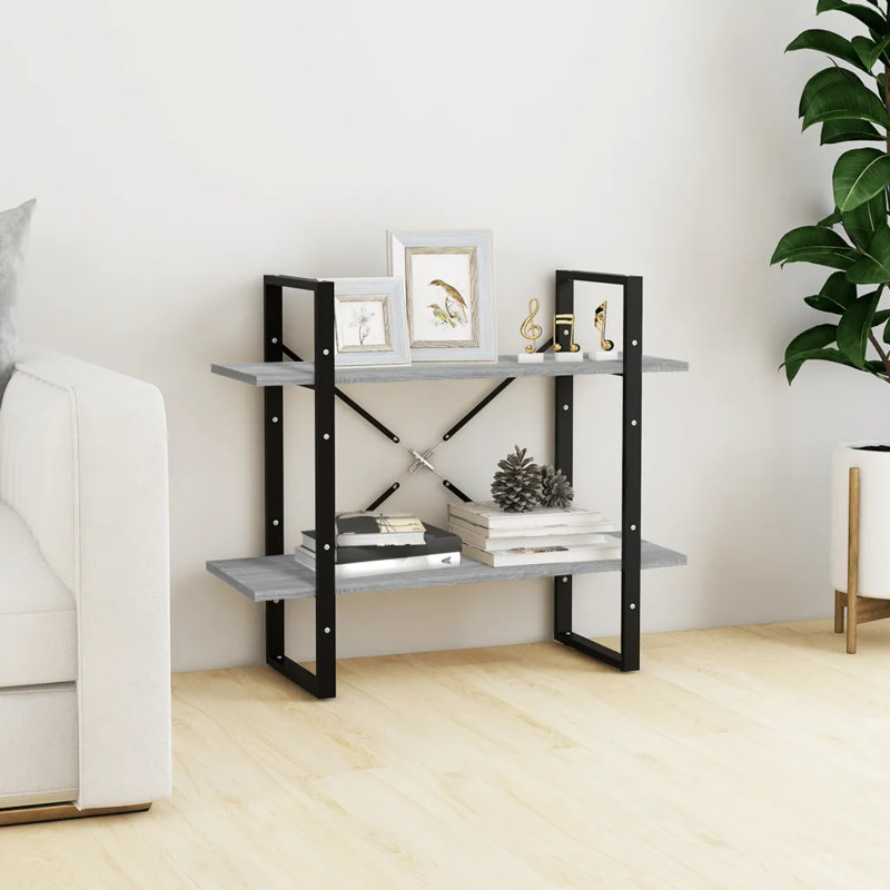 Keesler 70cm H Standard Bookcase, 70cm H x 80cm W x 30cm D, Grey