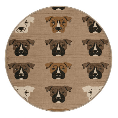 Washable Bull Terrier Dogs Area Rug