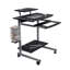 Chariot d'ordinateur compact avec rangement, espresso