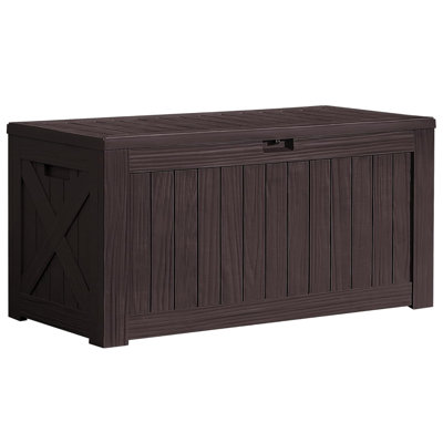 120 Gallon Waterproof Outdoor Deck Box with Lockable Lid for Patio