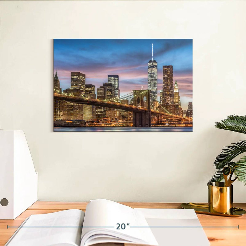 Lilie Brooklyn Bridge Skyline, H 8 po x l 12 po