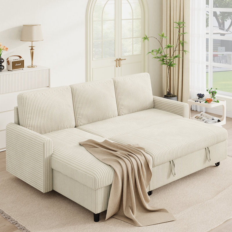 Canapé-lit convertible 77,2 po , Blanc beige