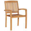Chaise de patio empilable en teck avec coussin-1407841660-1360054855