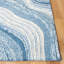 Tapis bleu clair / ivoire en laine touffeté à la main à motif abstrait Albrian-1528274207