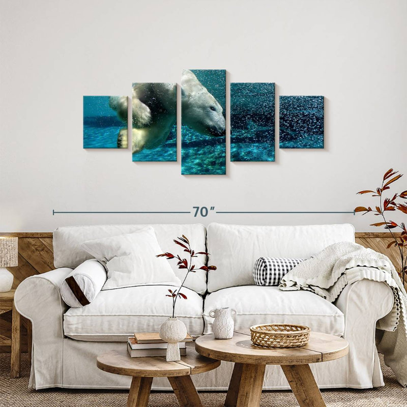 Diving Polar Bear, 24" H x 55" W