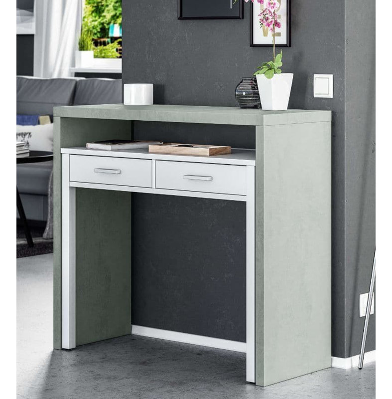 Bettianne Writing Desk, White/Grey