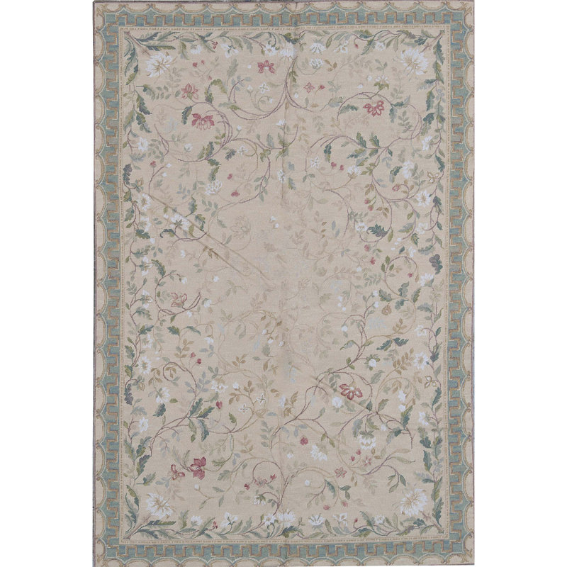 Wool Floral Area Rug, Rectangle 10'7" x 16'1"