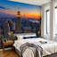 Papier peint adhésif mural moderne pour la chambre à coucher Peel and Stick L 100 "x l 144" - avec gratte-ciel Dusk City
