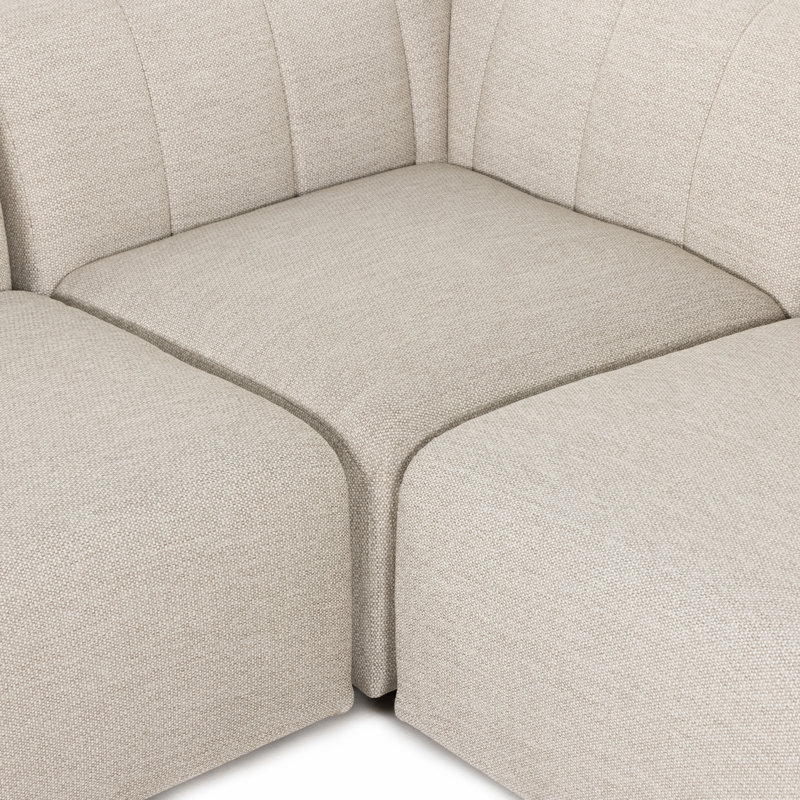 Canapé modulaire d'extérieur 4 pièces Nedra, Sable faye