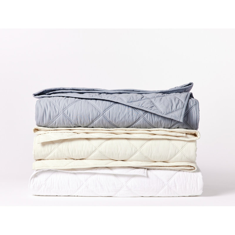 Diamond-Stitched Organic Cotton Comforter, Twin Comforter, Undyed