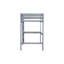 Lit mezzanine simple gris avec garde-corps et bureau intégré, fabriqué en bois d'hévéa pour une chambre à coucher de taille stable, fabriqué en gris