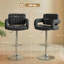 Swivel Upholstered Adjustable Height Counter Stool with Metal Frame