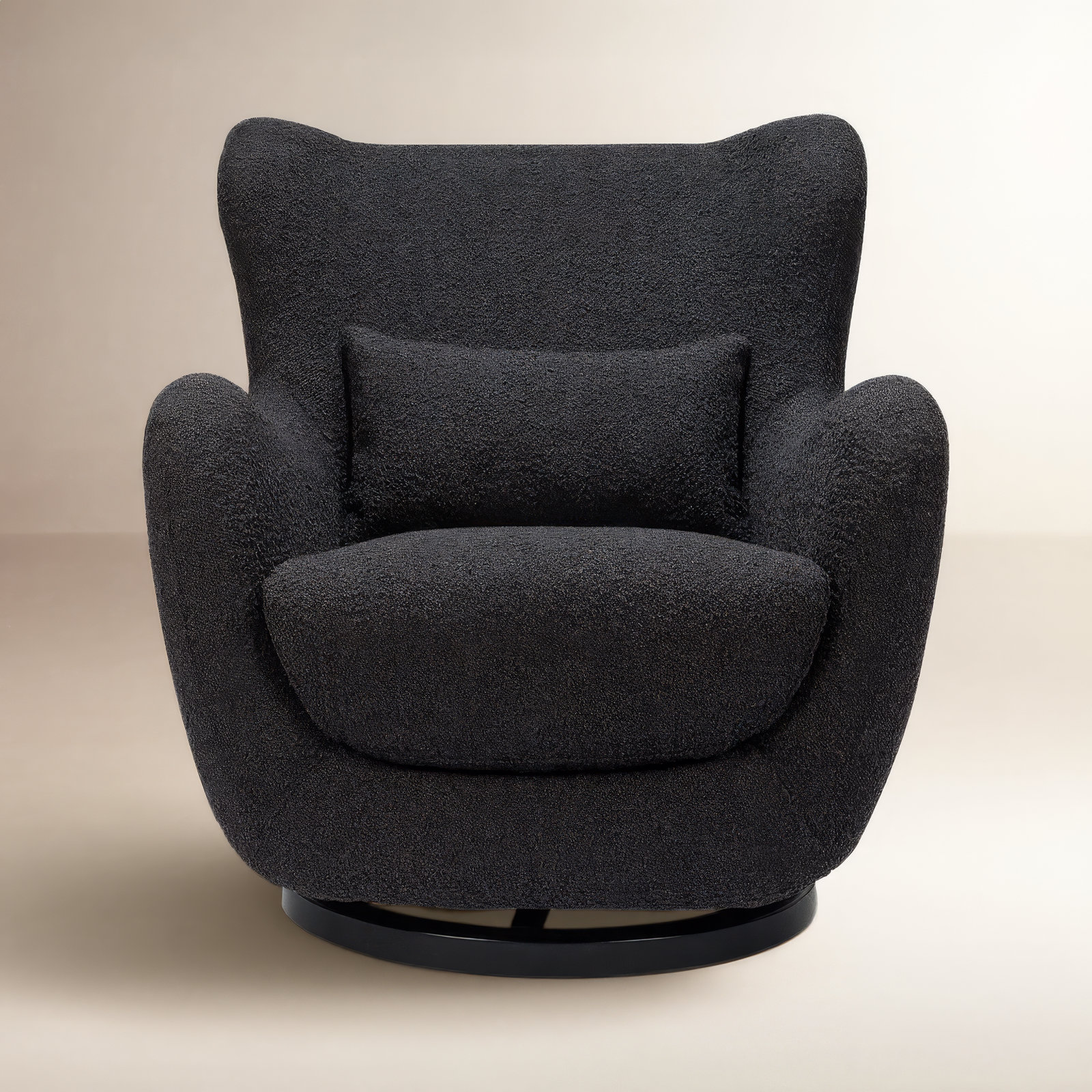 Solstice Swivel Glider, Black Boucle