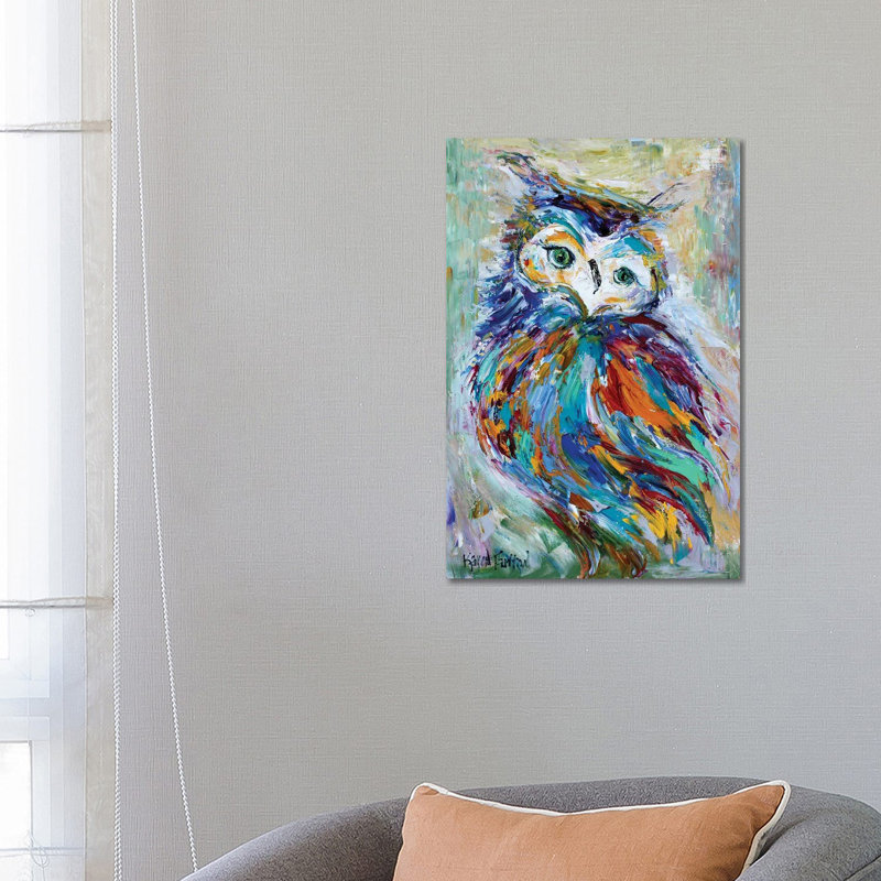 Owl Whimsy by Karen Tarlton - Wrapped Canvas Painting, 66.04 cm H x 45.72 cm W x 1.91 cm D