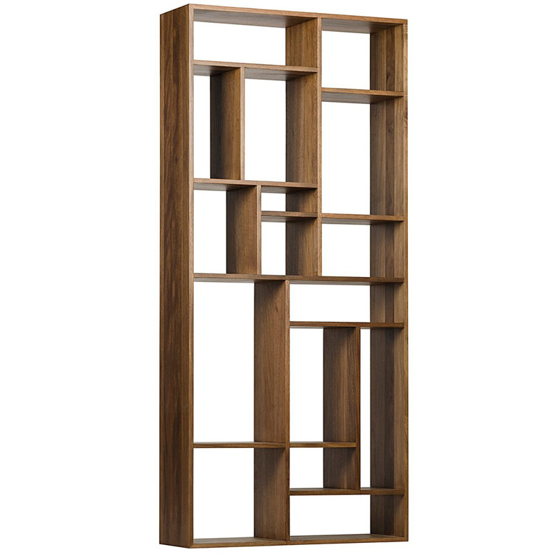 Malic Solid Wood Geometric Bookcase