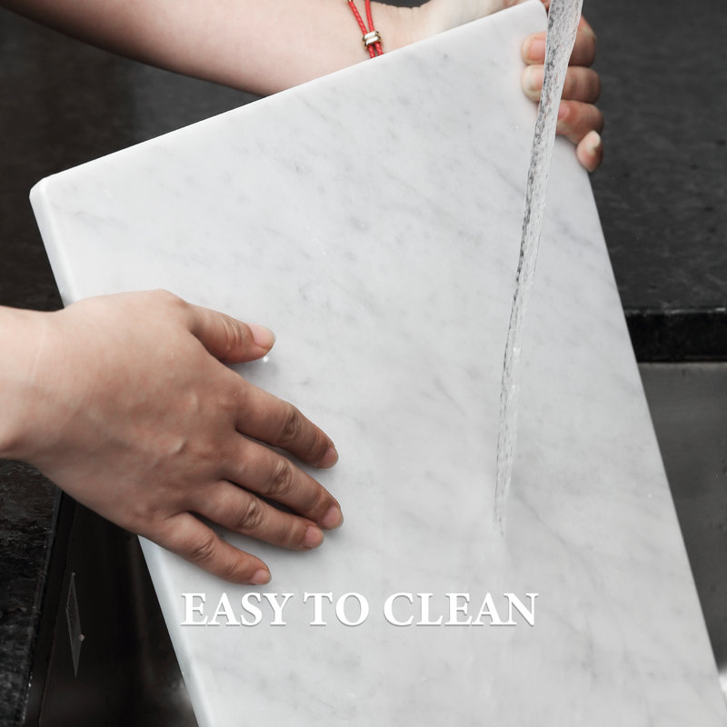 Koville Large Marble Cutting Board, 16*12in, Bianco Carrara