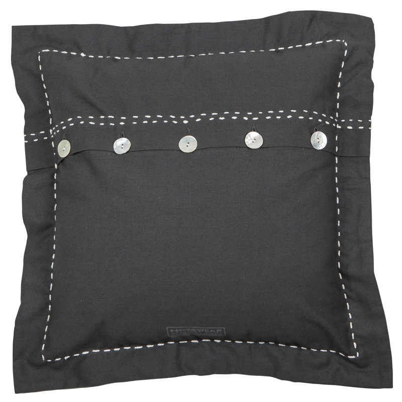 Coussin en coton Mabel, Gris foncé
