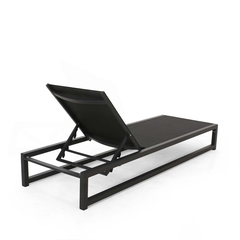 Alliyiah 77" Long Reclining Chaise, 2, Black