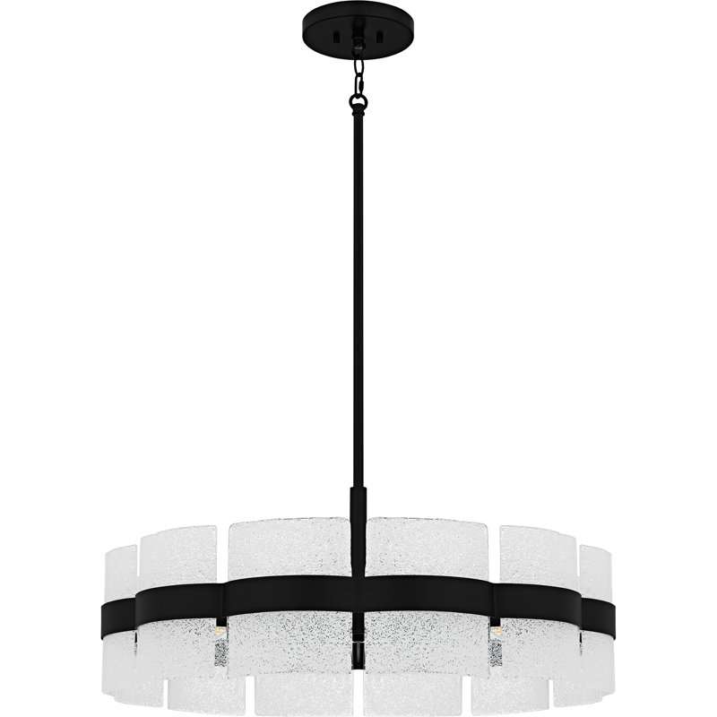 Luminaire suspendu doux 6 lumières Cloer, Noir mat