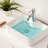 Ceramic Vessel Sink Bathroom Modern Rectangular White - 19X15 Inches, Stain , Countertop Mount Bathroom, 19"X15", Modern,