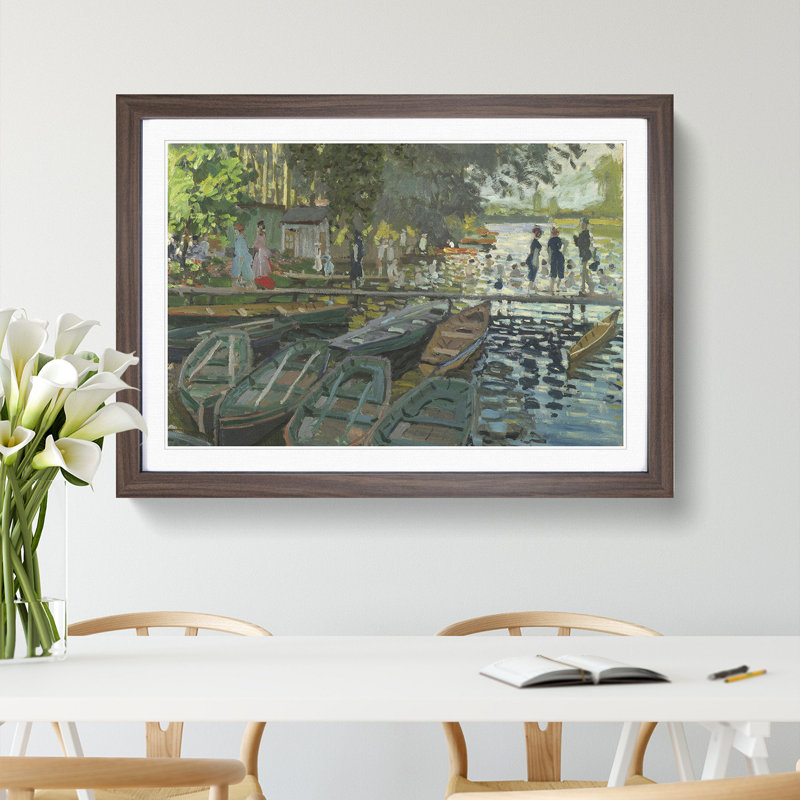 Bathers at La Grenouillere by Claude Monet - Framed Print, 36cm H x 48cm W x 2cm D, Walnut Framed