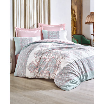 Cotton Damask Duvet Cover Set