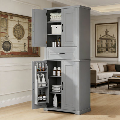 Bathroom Storage Cabinet With Multi-Functional Space, Adjustable Shelf, And Smooth Sliding Drawer