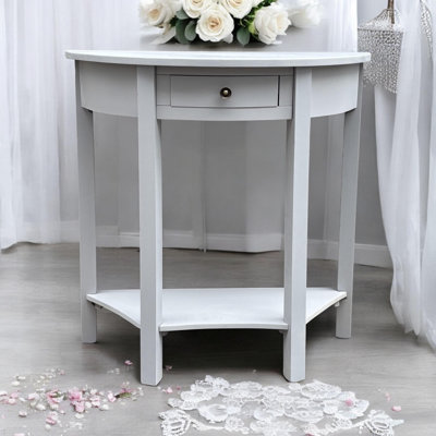 Grey  Wooden 1 Drawer Side Table