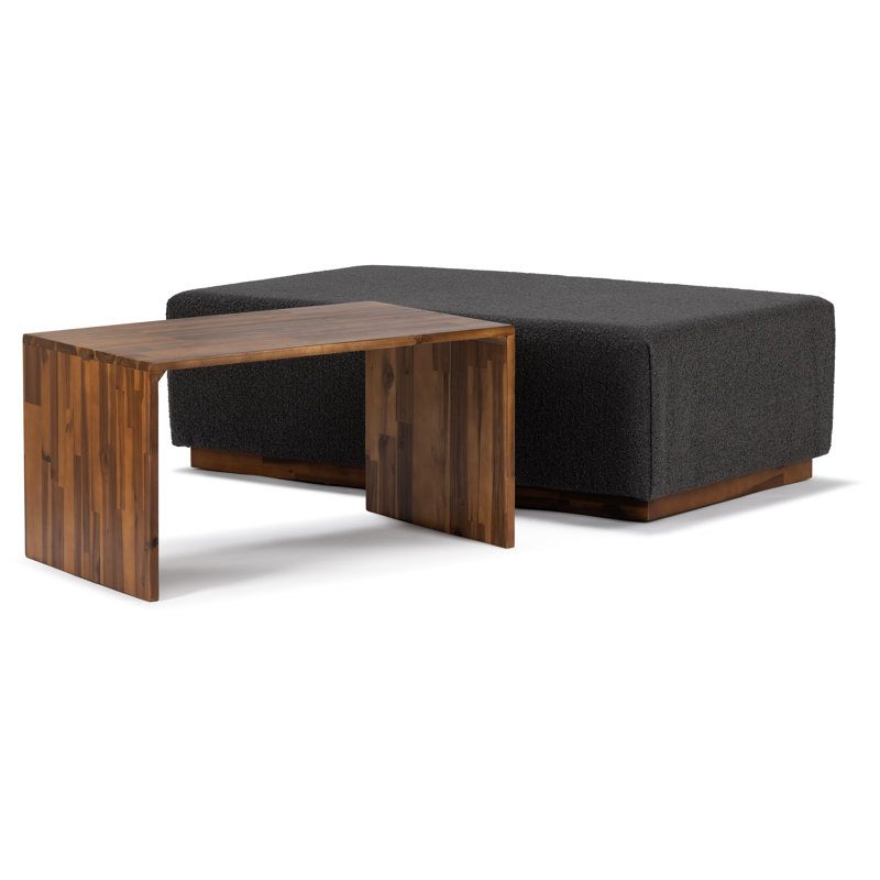Dakota Solid Wood Top Coffee Table, Gray