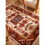 Tapis d'intérieur rectangulaire oriental fait main en soie et laine crème bordeaux, noué à la main-115875951