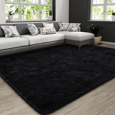 Phyllida Solid Colour Shag Area Rug