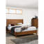 Ensemble de chambre avec tête de lit à panneau 3 pièces couleur noyer