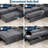 Sectional Sleeper Sofa with Pull Out Bed, Chenille Modular U-Shaped Couch with Storage & Ottoman